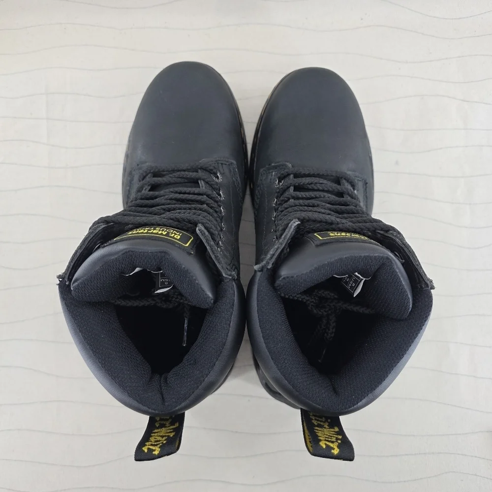 Dr Martens Mens Industrial Black Leather Soft Toe Work Boots ASTM F2892-11 Sz 8